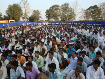 Devout Hindus present for Dharmasabha in Hariyal, Karnataka